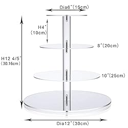 Actororp 2 Sets of 4 Tier Cupcake Stand Acrylic