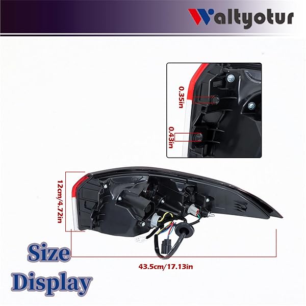WALTYOTUR CLEAR LEN REAR OUTER TAIL LIGHTS BRAKE LAMP LEFT DRIVER SIDE TAIL LIGHT RED BRAKE LAMP REPLACEMENT FOR 2020-2021 COROLLA 81560-02C10