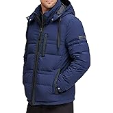 Andrew Marc Men's Huxley Mid Length Water Resistant Crinkle Down Jacket