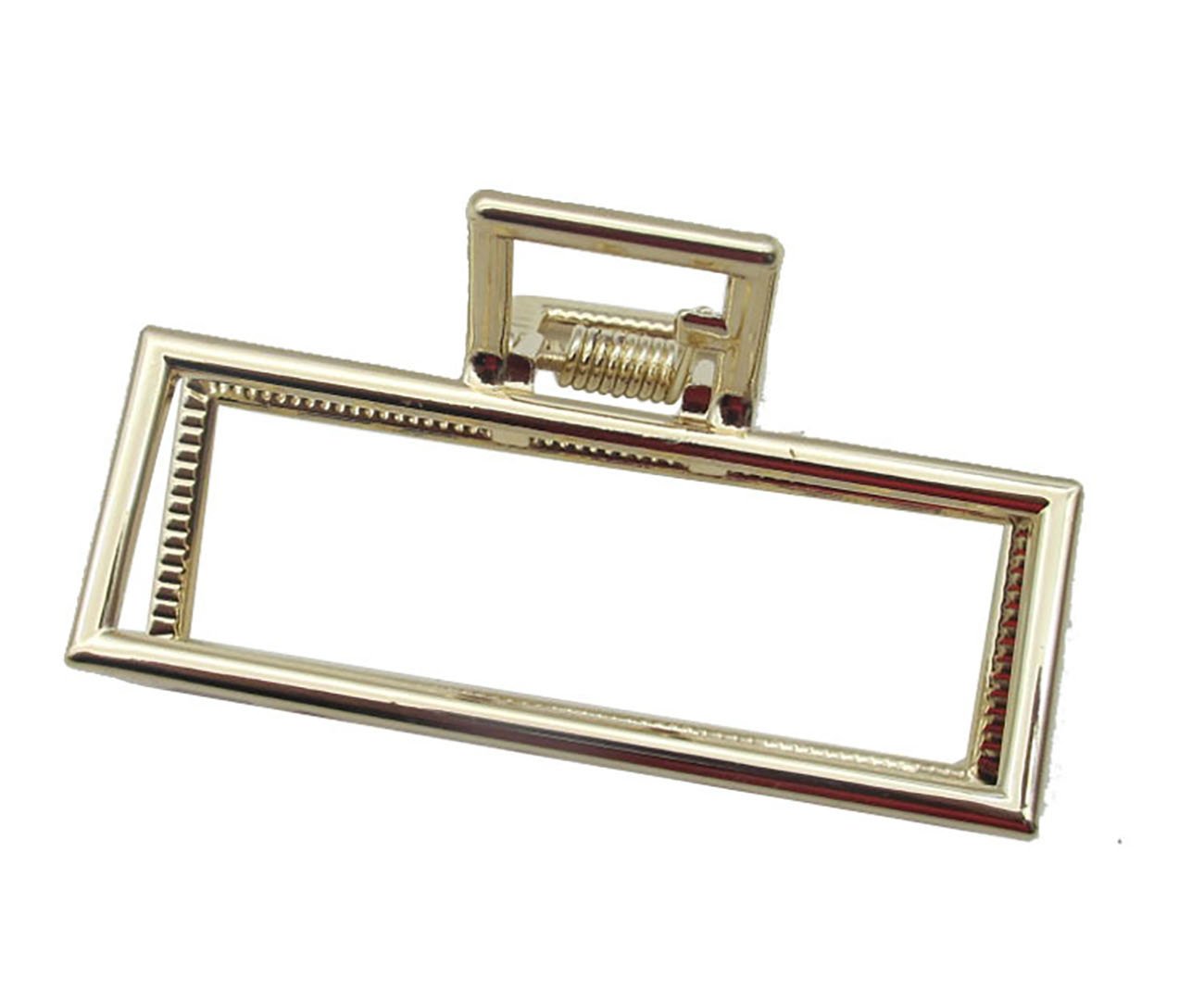 Fodattm Vintage Metal Hair Claw Hair Jaw Clips Hair Clamp Accessories for Girls Women (Rectangle, Gold)