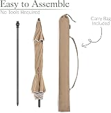 CHRISTOW Portable Beach Parasol Tilting 2m UV 50+ Taupe view 6