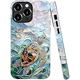 Compatible with iPhone 12 Pro Max,Anti-Scratch Glossy Case Cover,Turtle Blue Green Sea