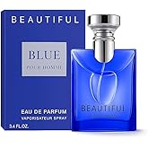 Men's Perfume, Beautiful Pour Homme Cologne For Men, Blue Glass Bottle, Luxury Fragrance with Rosemary, Black Almond, Amber Notes 100ml (3.4 fl.oz)