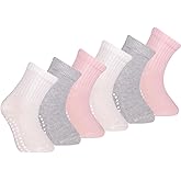 Petit Minou Miso Baby & Toddler Seamless-Toe Turkish Cotton Non-Slip Ankle Crew Socks (6-Pack)
