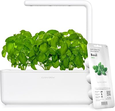 Click and Grow Smart Garden Indoor Herb Kit with 3 Basil Pods White