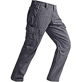 SPOSULEI Mens Tactical Pants Ripstop Cargo Work Pants with 9 Pockets Water Resistant Breathable Hiking Construction Pants