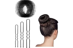 10PCS Hair Nets Invisible Elastic Edge Mesh Bun Hair Nets with 60PCS Hair Pins Assorted Size