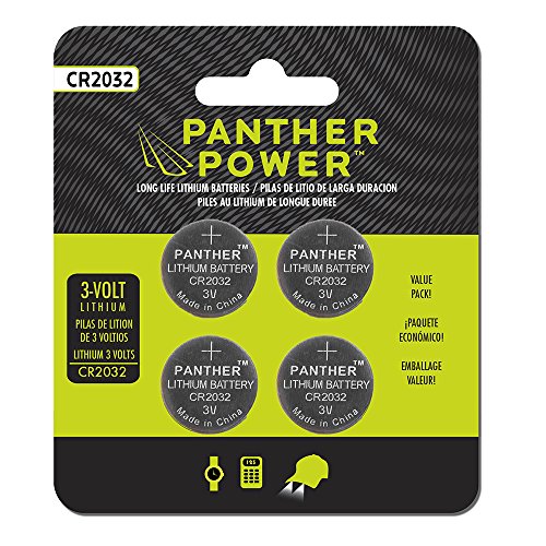Panther Power 4 Pack of CR2032 3V Batteries - 3 Volt Lithium Coin Cell Replaceable (BAT-277841)