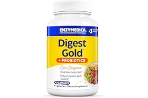 Enzymedica Digest Gold + Probiotics, 2-in-1 Formula for Gut Health, Digestive Enzymes & 1.5 Billion Active Probiotic Cultures, 45 Count