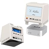 Wokyis M5 Retro Dock Station for Mac mini M4/M5/M6, 5&rsquo;inch HD Display, 10Gbps M.2 NVMe SSD Enclosure, SD/Micro SD Reader 4.0, 4*USB-A 1*USB-C 10Gbps, 3.5mm Earphone Jack,