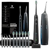 2-1 Oral Clean Kit- Water Dental flosser &amp; Electric Toothbrush Combo- Brushing &amp; Flossing- for Teeth Cleaning and Gum Health (Black)