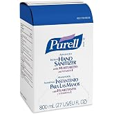 PURELL Advanced Hand Sanitizer Gel, 800 mL Hand Sanitizer Gel Refill for GOJO 800 Series Bag-in-Box Push-Style Dispenser (Pack of 12) &ndash; 9657-12,Clear