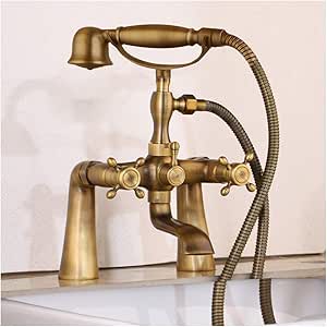 Retro Grifo de Bañera Instalación de Cubierta de Latón Juego de Ducha