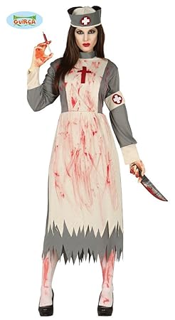 gespenstische Krankenschwester Geister Damen blutiges Halloween Geist Gespenst Horror Kostüm Gr. M-L, Größe:L