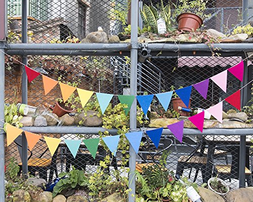image for Every Cares 24 Pcs/ 16.4 Feet (2 Pack) Felt Fabric Banner Multicolor R
