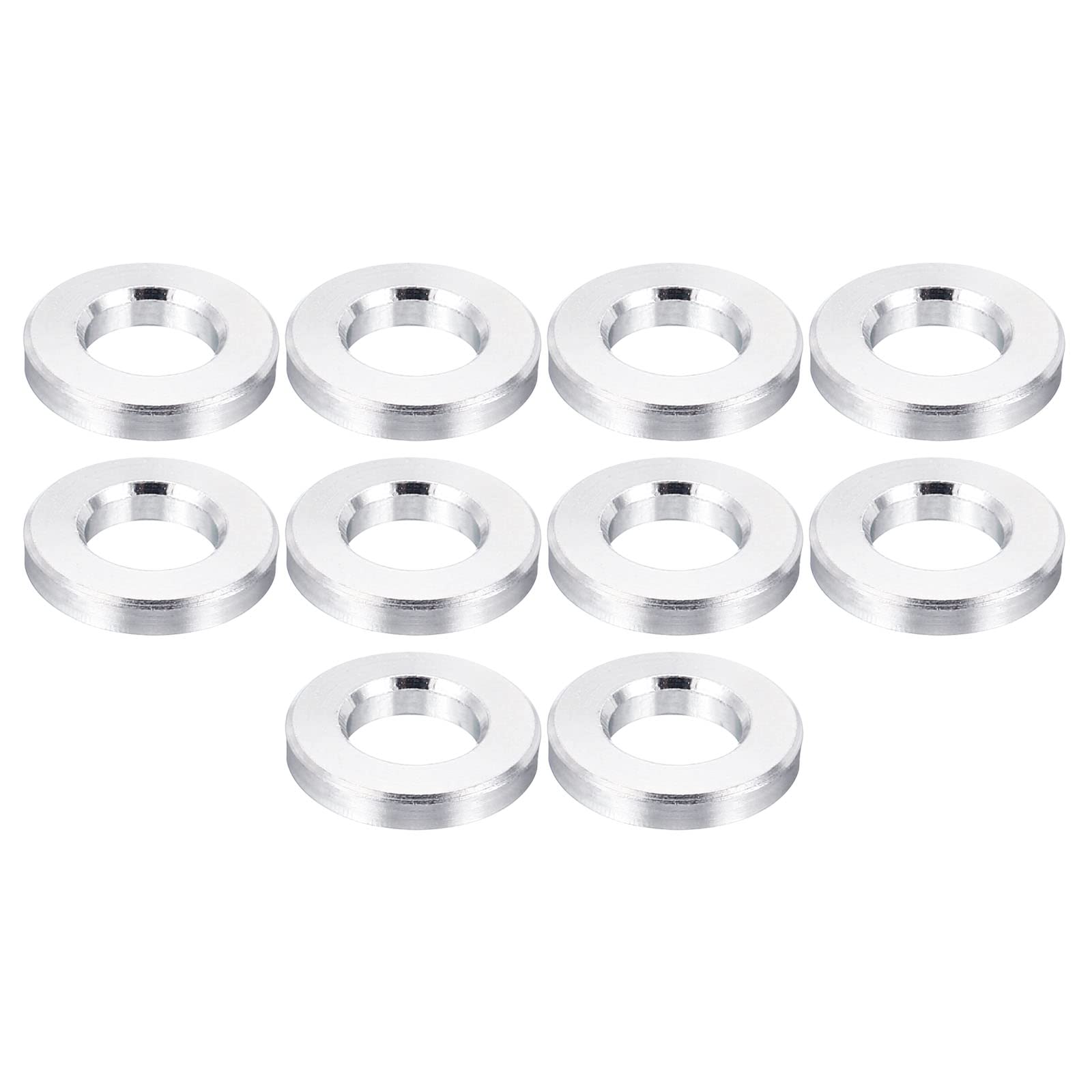 PATIKIL M5 Aluminum Spacer, 10 Pack 5.2mm ID x 10mm OD x 2mm L Metal Spacer Aluminum Round Plain Finish Spacer Screw Standoff for M5 Screw Bolts