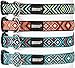 Friends Forever Dog Pattern Collar Double Layer Woven Square Orange Medium 14-20