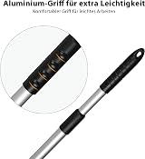 Leaf Rake with Handle 160 cm Telescopic Heavy Duty Gardening view 4