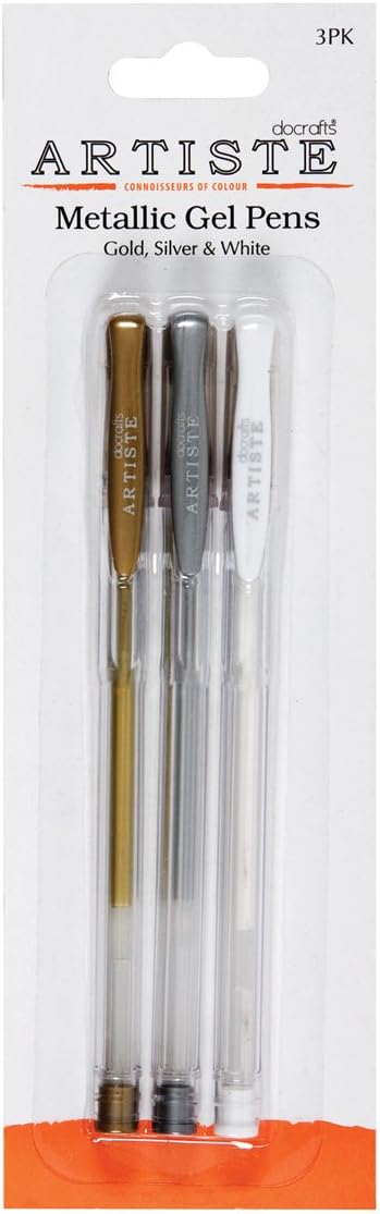 Artiste 3-Piece Metallic Gel Pen, Multi-Colour
