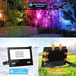 LED Flood Light Outdoor 400W Equivalent, RGB