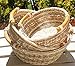 ShopOnNet RT450120-3 Handwoven Round Wicker Storage Basket Curve Pole Handle in Gray and Brown (Set of 3)