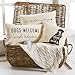 Mud Pie Pet Off-White Canvas Decorative Pillow Dogs Welcome