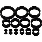 Qmcandy 26pcs 8G-1" Thin/Thick Silicone Ear Tunnels Gauges Stretching Kit | Soft Flexible Ear Skins for Daily Wear, Lightweight Plugs for Ear, Comfortable Gauge Earrings for Women Men