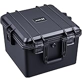 Lykus HC-3630 Waterproof Hard Case with Customizable Foam Insert, Interior Size 13.98x13.98x10.63 in, Suitable for camera, lens, drone, mic, flashlight, projector, electronics, tools, and more