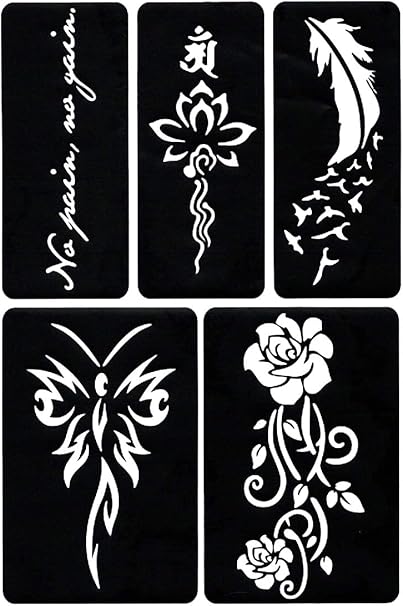 Amazon The Fantasy ステンシルシート シール ヘナタトゥー グリッタータトゥー用 複数デザインa4s13 ノーパッケージ タトゥーシール 通販