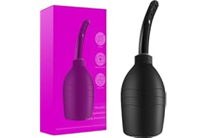 MAOPOTOUFU 10 oz Black Silicone Enema Bulb Kit 10 oz Clean Anal Douche for Men Women (black)