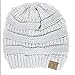 Winter White Ivory Thick Slouchy Knit Oversized Beanie Cap Hat,One Size,2 Pack: Dark Grey/Silver