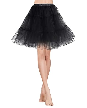 Gardenwed Kurz Damenrock 1950 Petticoat Reifrock Unterrock Tutu Minirock Ballett Tanzkleid Underskirt Crinoline für Rockabill