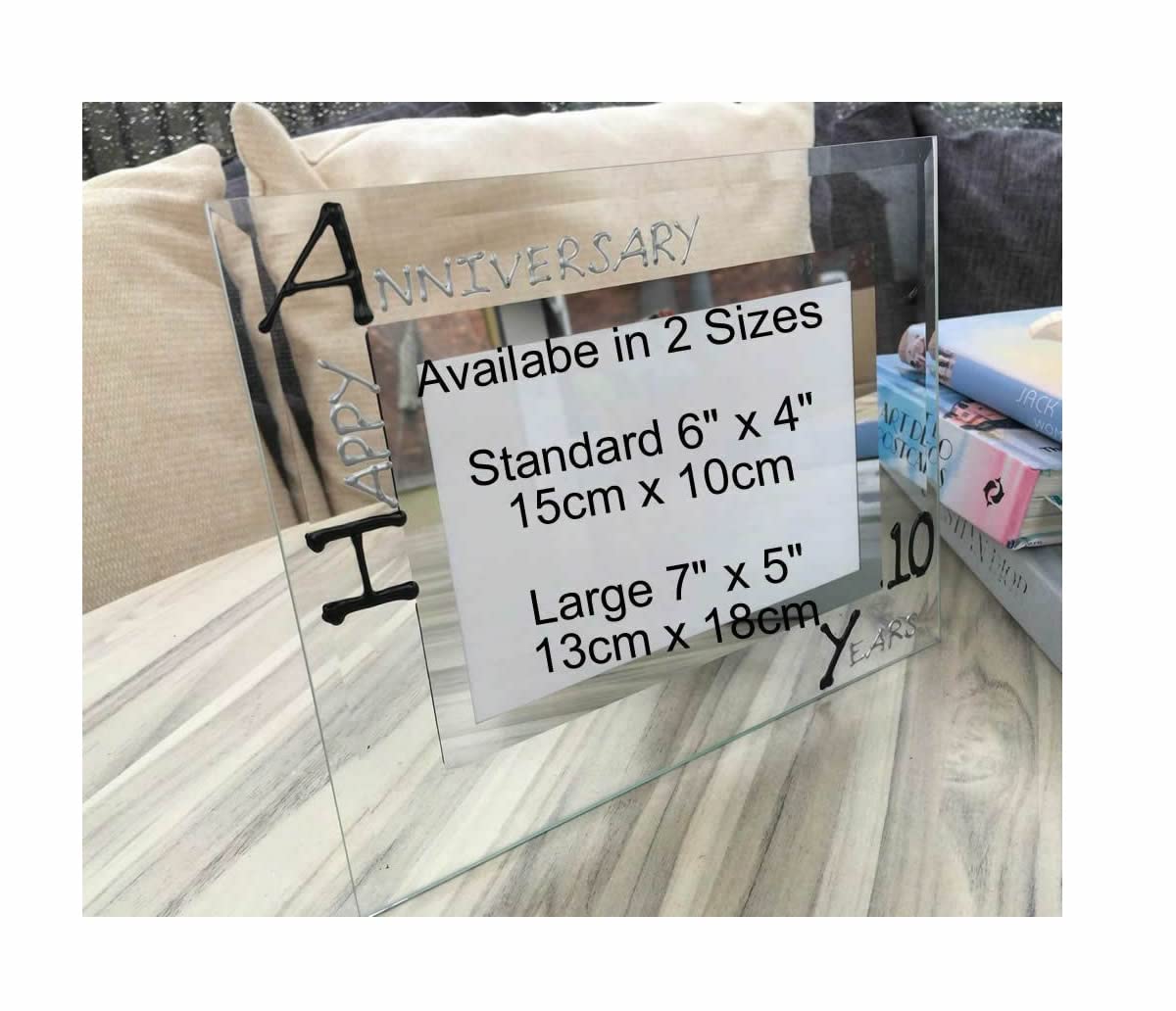 10th (Tin) Year Wedding Anniversary Photo Frame: (L) (B/S)