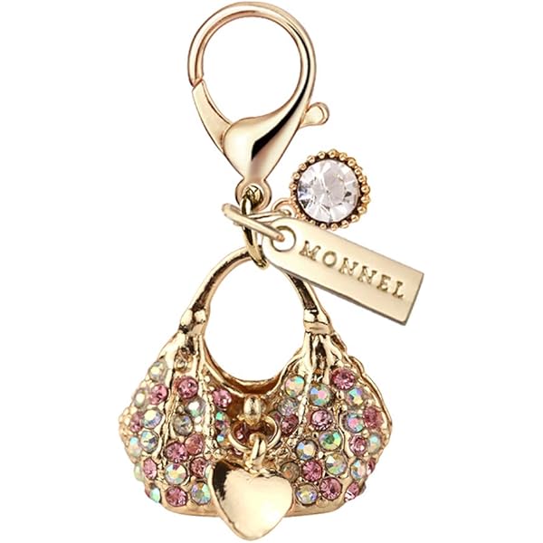 thumbnail image 2 of MC561 Crystal Big 3D Lady Handbag Lobster Clasp Charm For Women With 2 of 13