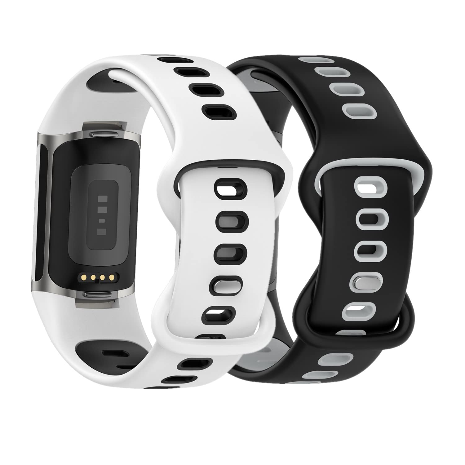 Huwokxix Compatible with Fitbit charge 6/5 Watch Band, Soft Silicone Replacement Strap for Fitbit charge 6/5 Fitness Tracker, Breathable Sport Wristband for Men Women