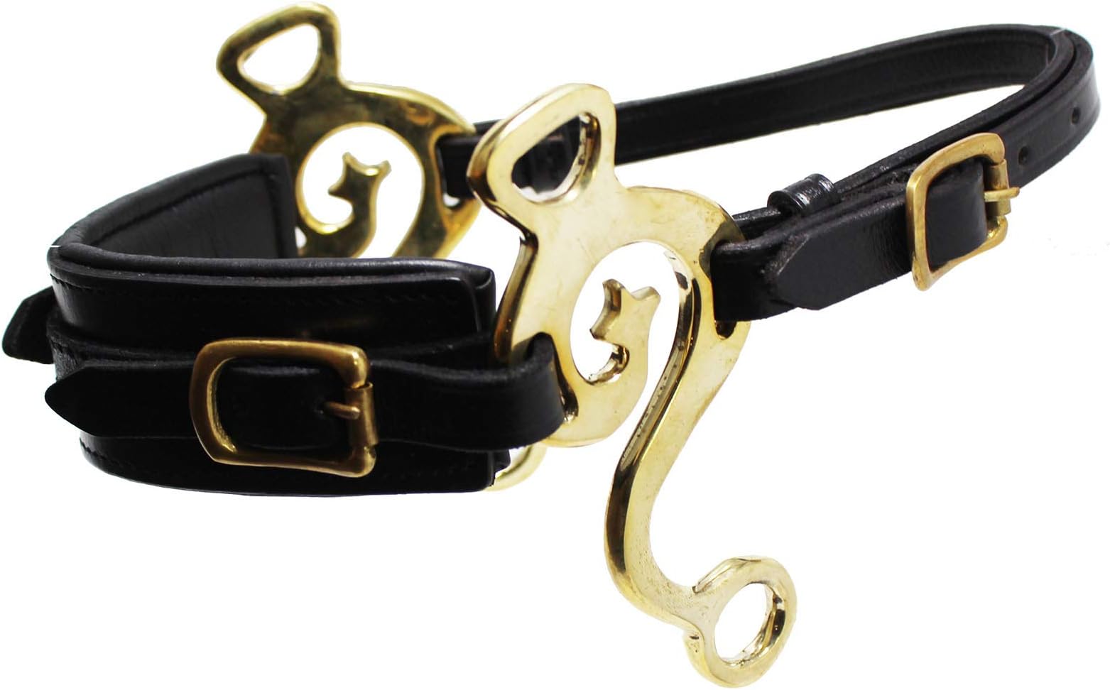 CHALLENGER Horse Adjustable Leather Bitless Bridle Training Hackamore 35H01