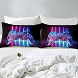 Loussiesd Gaming Bedding Set Duvet Cover Kids Teens Modern Gradient Buttons view 3