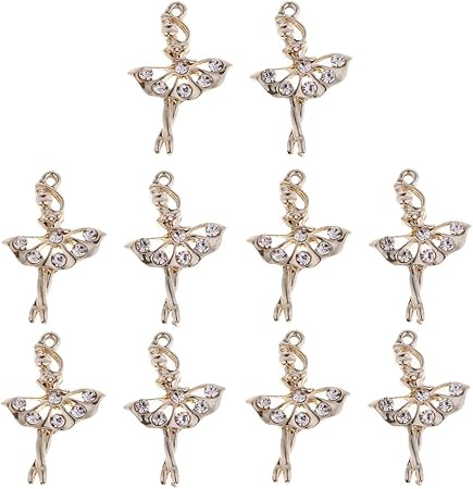 Amazon チャーム アクセサリーパーツ チャーム ペンダント Diy バレエダンサー女子形 約10個入り チャーム アクセサリートップ 通販