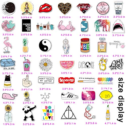 image for Acekar Stickers for Water Bottles, | Big 46-Pack | Cute,Waterproof,Aes