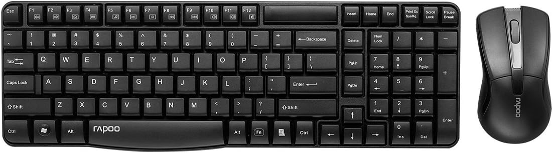 Rapoo X1800 Wireless Keyboard and Mouse Combo (Black)