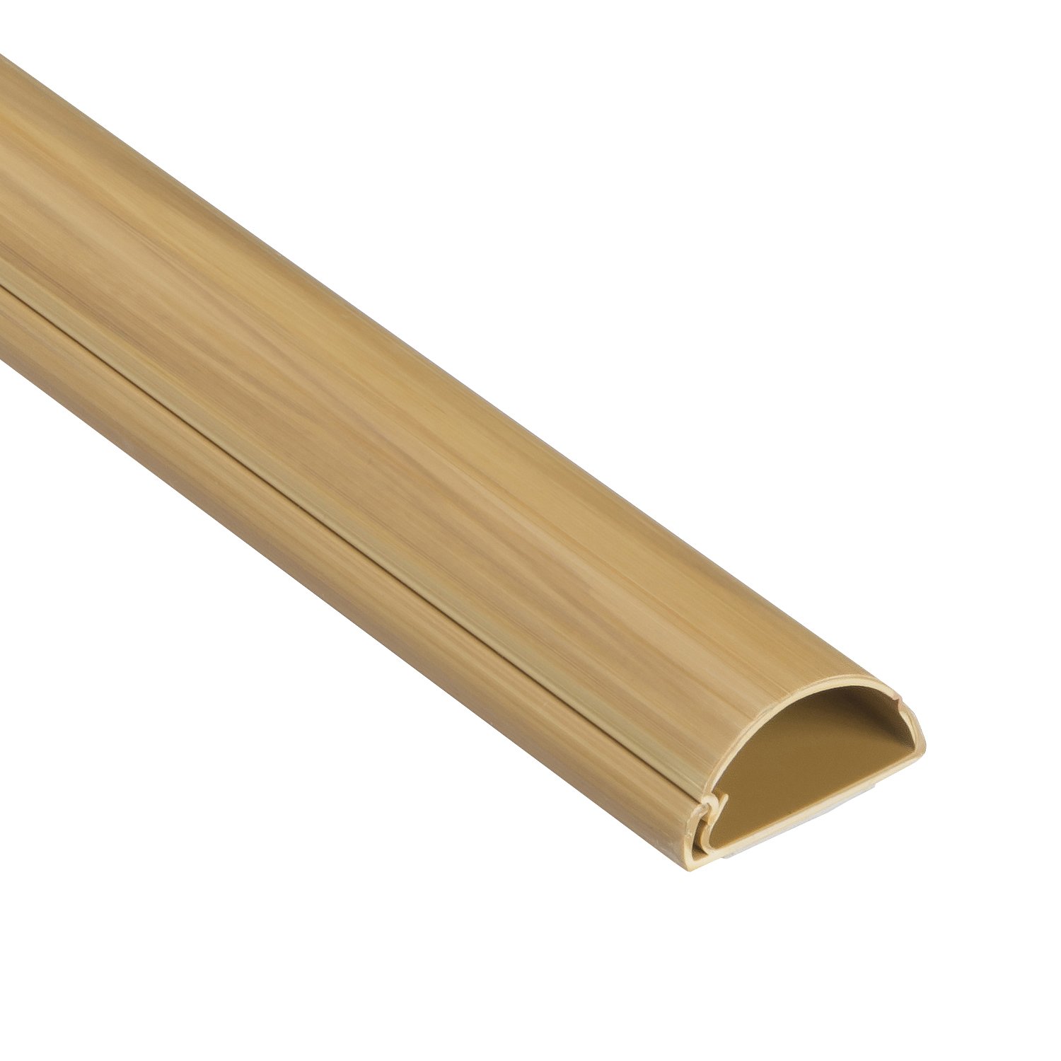 D-Line Mini Cable Trunking, Half Round Cable Cover, Paintable, Self-Adhesive Wire Cover, Hide TV Wires, Cable Management - 30mm (W) x 15mm (H) x 1-meter Length - Oak-Effect