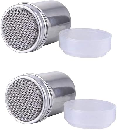 Zemolo 2Pcs Flour Sugar Salt Shaker 7oz Stainless Steel Sifter