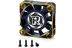 SURPASS HOBBY USA 40mm Motor Cooling Fan 16000RPM ESC Fan RC Cooling Fan for 1/5 1/6 RC Truck Car 40mm Diameter Motor (Gold Black)