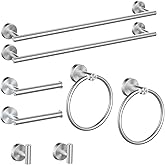 Cilee 8 Piece Brushed Nickel Bathroom Hardware Set, 24inch Bathroom Towel bar+Towel Ring+Toilet Paper Holder+ Robe Towel Hook, SUS304 Stainless Steel Bathroom Accessory Set