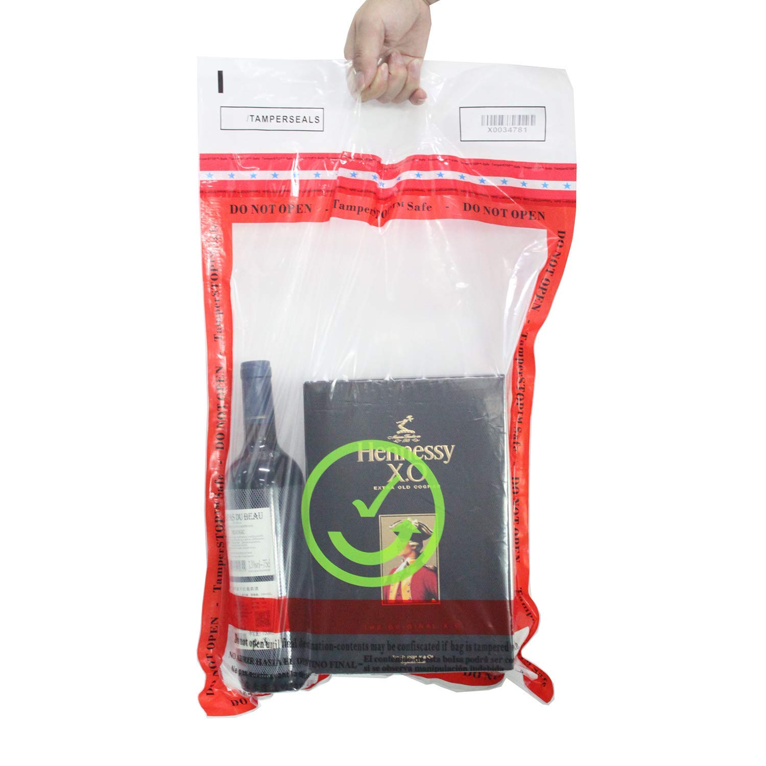 Airport Security Duty Free STEB Bags with ICAO Official Certificate (Unique Barcode, Clear 15" x 24.5" x 2.5 Mil, 200 Bags per Box - TamperSeals)