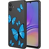 KOARWVC Phone Case for Galaxy A05 Case, Samsung A05 SM-A055F SM-A055M Case Cute Butterfly Pattern Design Slim Protective Soft TPU Bumper Phone Cover for Samsung Galaxy A05 Black Butterfly