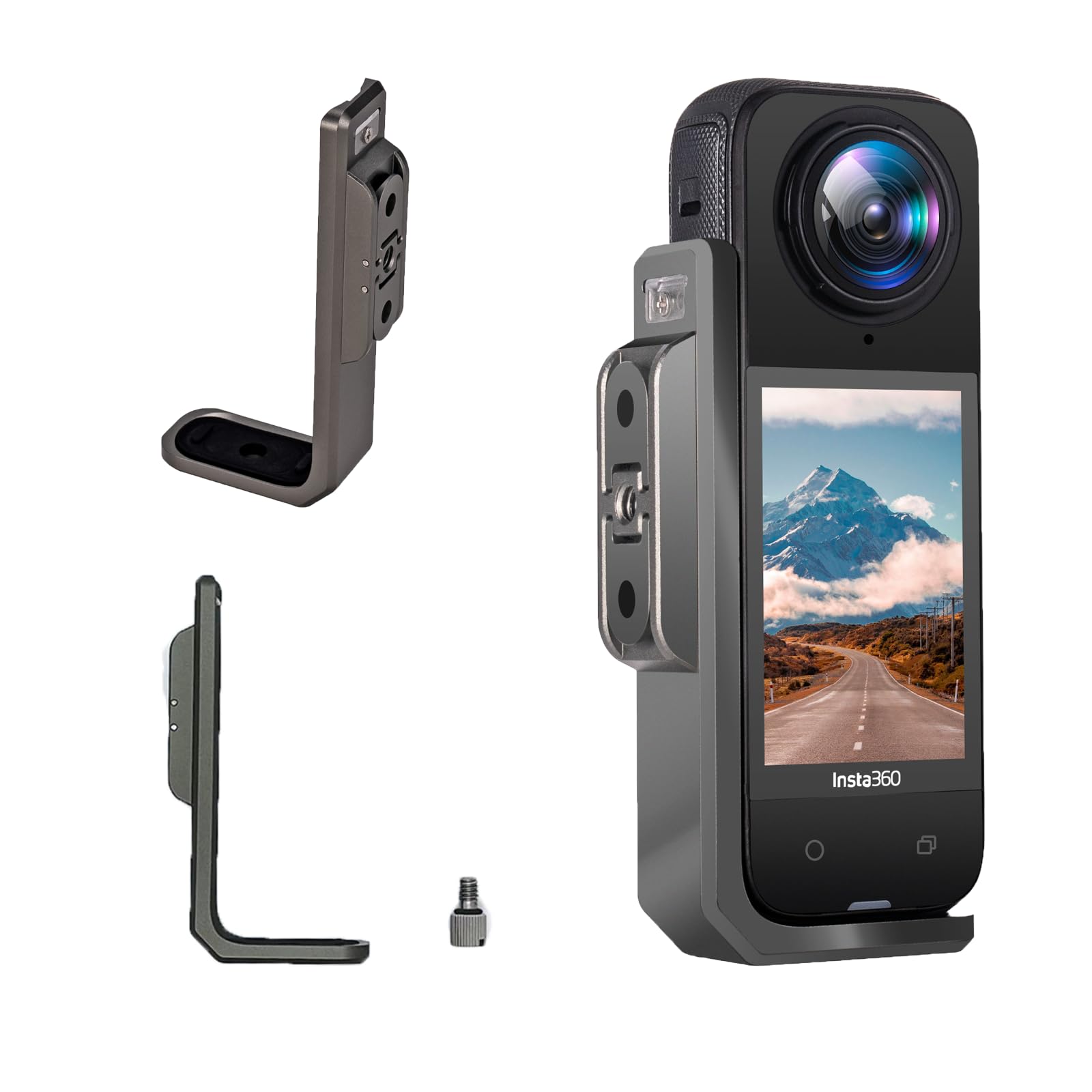 CERFFOOL L-Shaped Aluminium Alloy Mount for Insta360 X4 1/4 Adapter for Action Camera Holder Connector Accessories Part