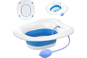xemieau Sitz Bath, Sitz Bath for Toilet Seat, Postpartum and Hemorrhoids Care Kit - Yoni Steam Seat - Foldable Portable Basin soak - Universal Fit for Standard Toilets