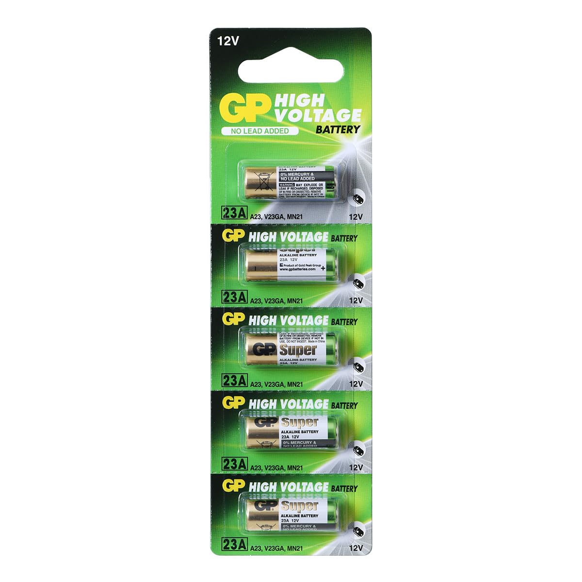 5 x GP 23A LRV08 Alkaline Batteries