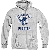 Seton Hall University Official One Color Pirates Logo Unisex Adult Pull-Over Hoodie ,Athletic Heather, Large (CLCSET202D-AFTH-3)